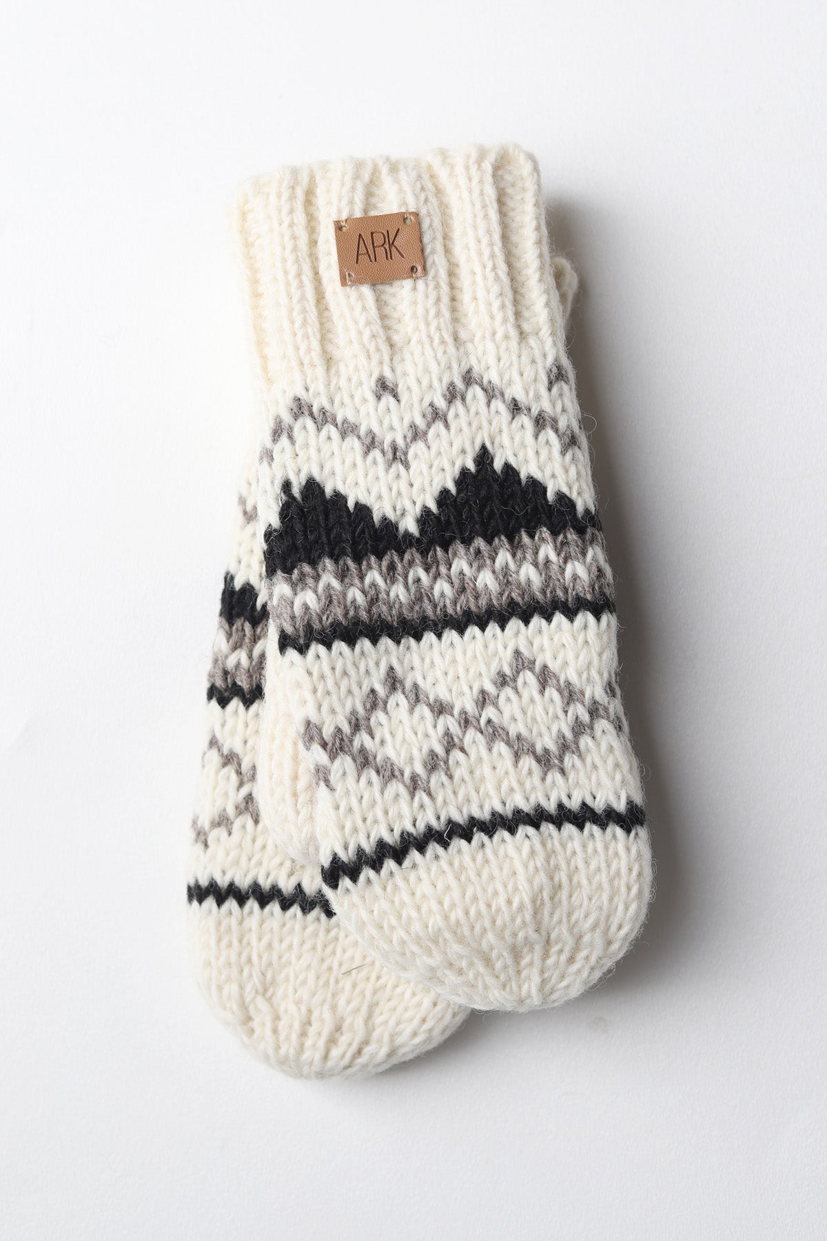 Montana 100% Wool Texting Mittens - White