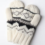 Montana 100% Wool Texting Mittens - White - FINAL SALE