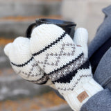 Montana 100% Wool Texting Mittens - White - FINAL SALE