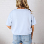 Morgan Button-Up Sweater Knit Top - Blue