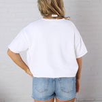 Morgan Button-Up Sweater Knit Top - Off White