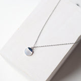 Mother of Pearl on Stainless Steel Disc Necklace - Silver - Baubles + Bobbies