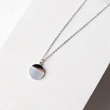 Mother of Pearl on Stainless Steel Disc Necklace - Silver - Baubles + Bobbies