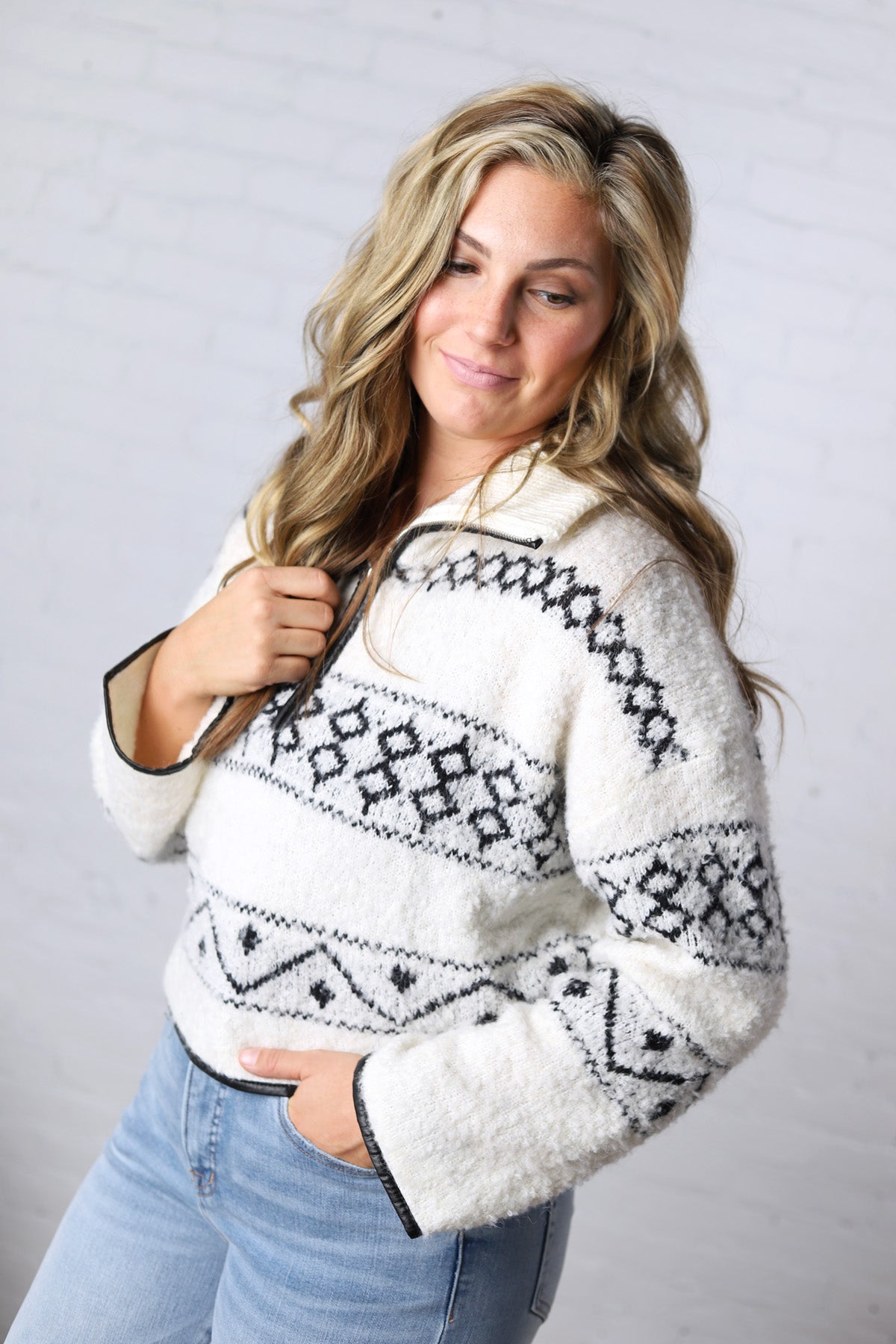 Mountain Roads Qtr Zip Sweater by Sage the Label