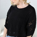 Mya Poncho Knit Sweater - Black