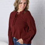 Myla Front Tie Top - Wine