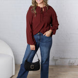 Myla Front Tie Top - Wine FINAL SALE