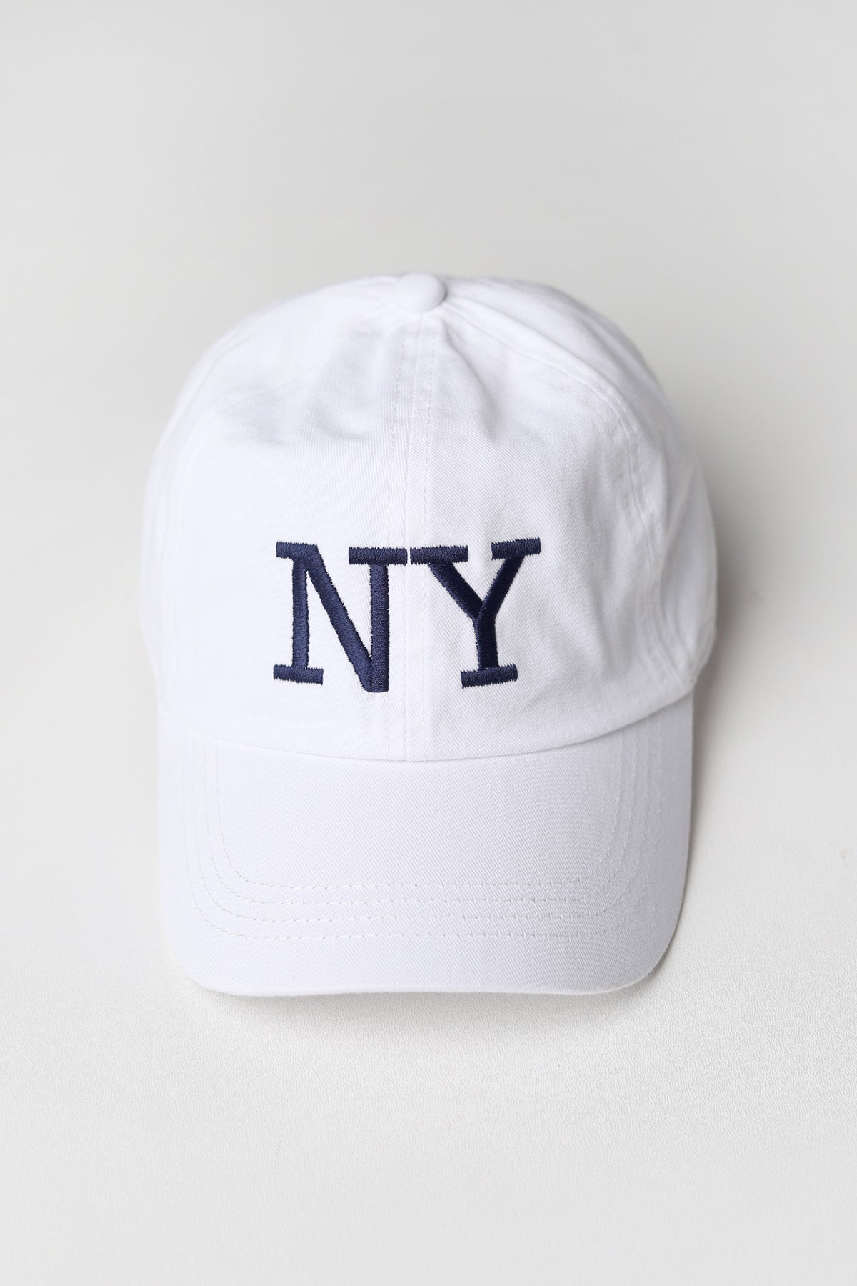 NY Embroidery Baseball Cap - White - FINAL SALE