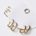 Nadia Three Pair Hoop Earrings Set - Gold
