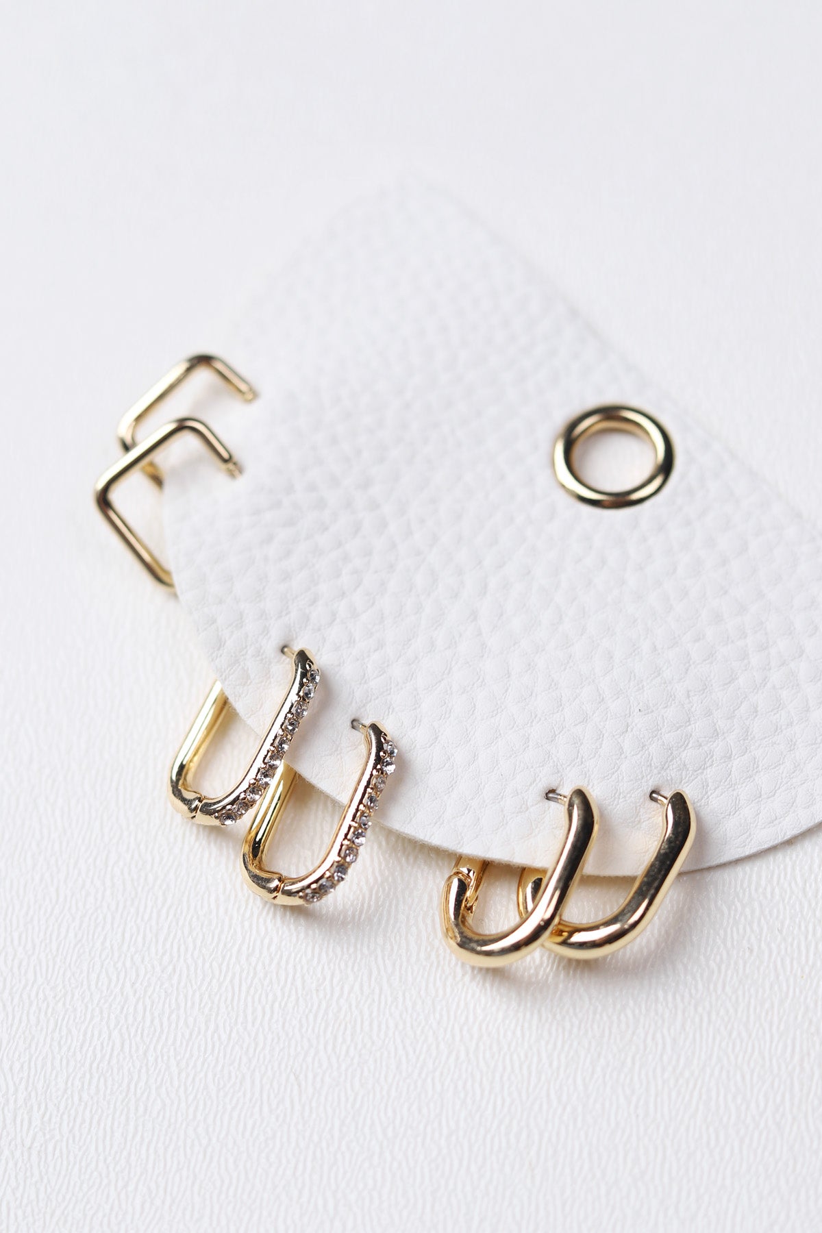 Nadia Three Pair Hoop Earrings Set - Gold