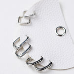 Nadia Three Pair Hoop Earrings Set - Silver
