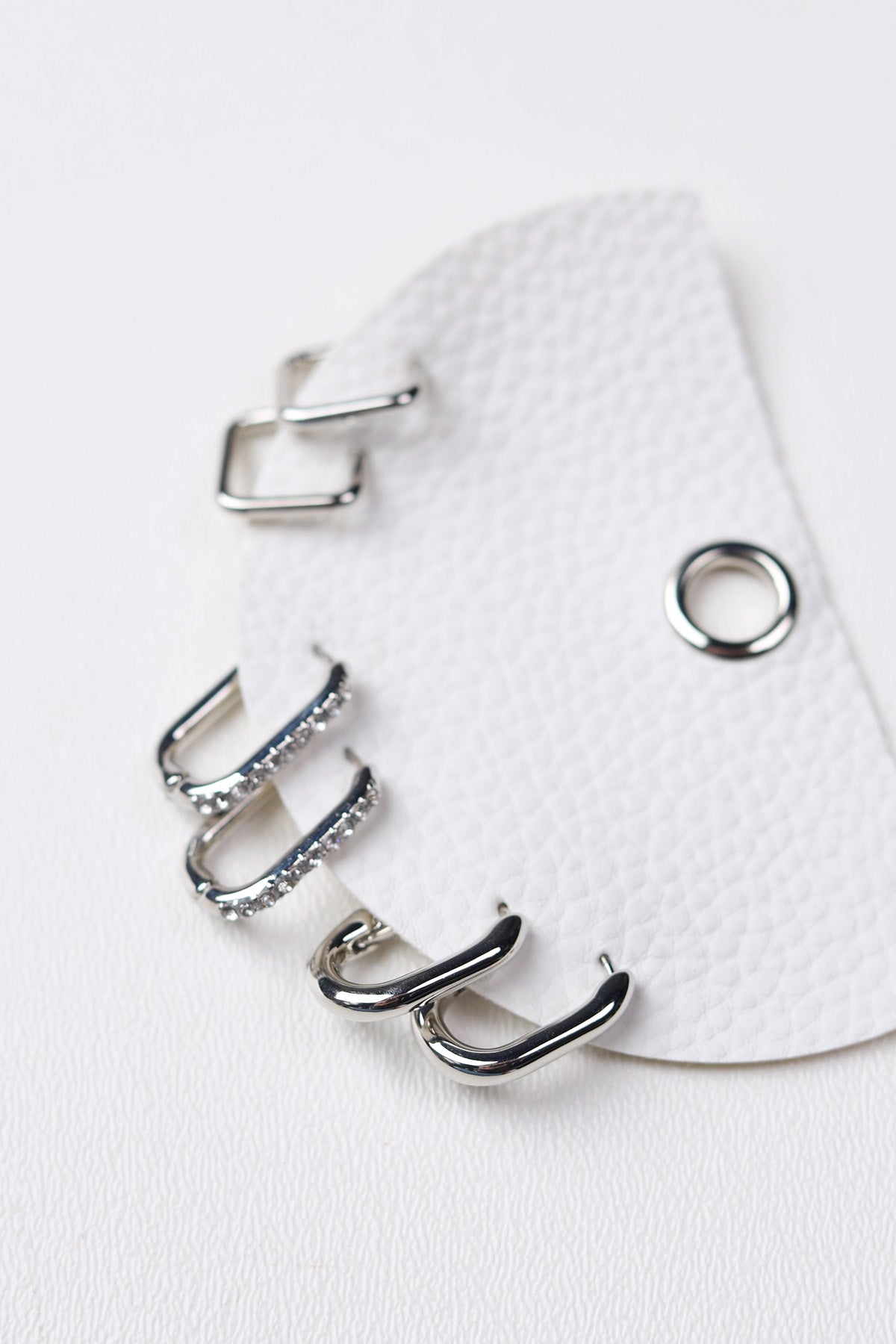 Nadia Three Pair Hoop Earrings Set - Silver