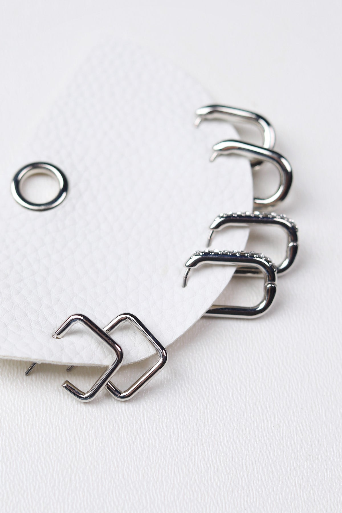 Nadia Three Pair Hoop Earrings Set - Silver