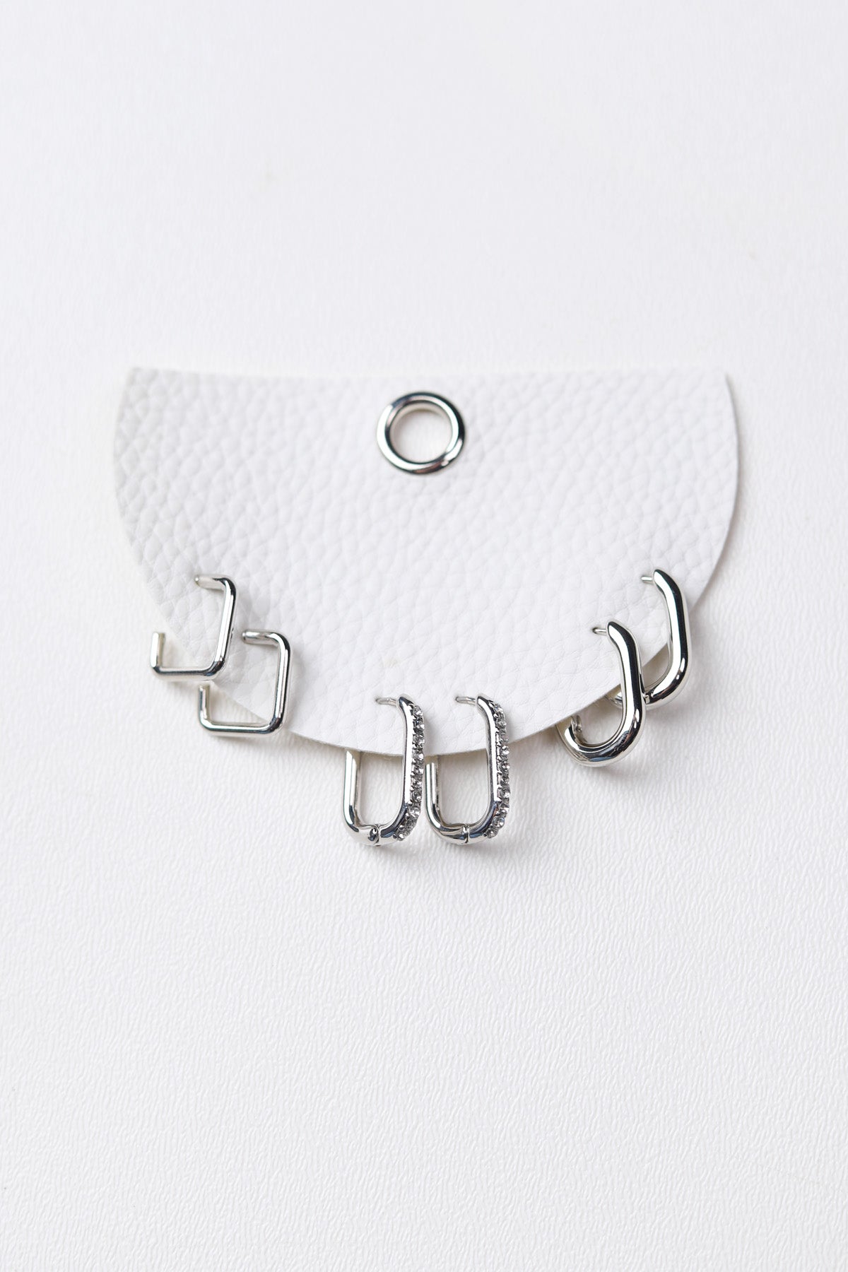 Nadia Three Pair Hoop Earrings Set - Silver