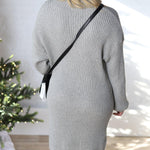 Nadia Turtle Neck Sweater Dress - Grey - Final Sale