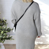 Nadia Turtle Neck Sweater Dress - Grey - Final Sale