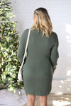 Nadia Turtle Neck Sweater Dress - Olive