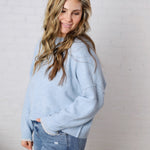 Nadine Relaxed Knit Pullover - Blue