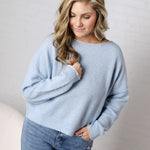 Nadine Relaxed Knit Pullover - Blue