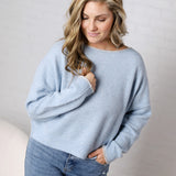Nadine Relaxed Knit Pullover - Blue