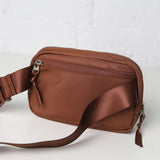 Nadya Brown Nylon Bum Bag