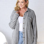 Natalie Waffled Shacket - H. Grey