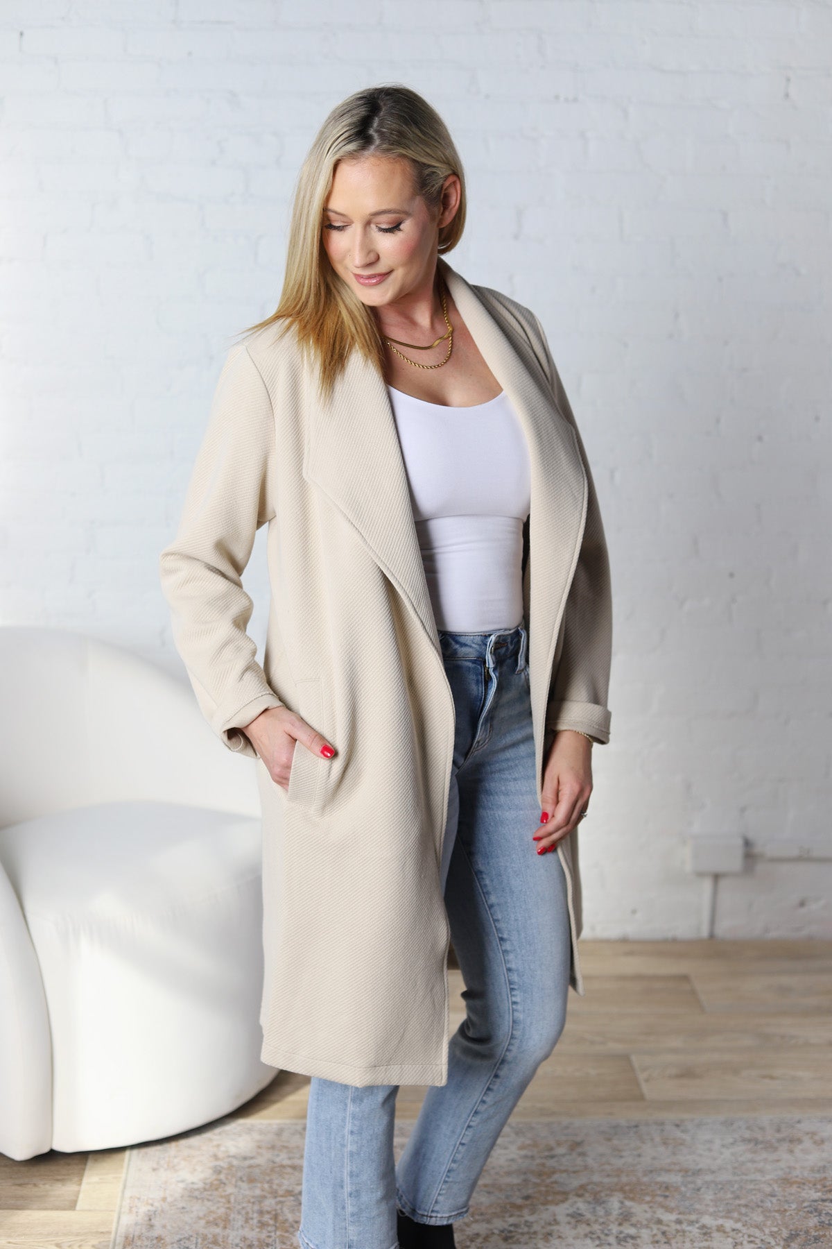 Naya Drape Open Front Coat Jacket