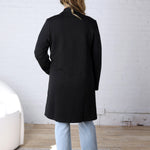 Naya Drape Open Front Coat Jacket - Black