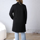 Naya Drape Open Front Coat Jacket - Black