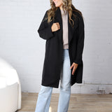 Naya Drape Open Front Coat Jacket - Black