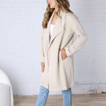 Naya Drape Open Front Coat Jacket - Oatmeal