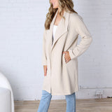 Naya Drape Open Front Coat Jacket - Oatmeal