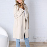 Naya Drape Open Front Coat Jacket - Oatmeal