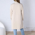 Naya Drape Open Front Coat Jacket - Oatmeal