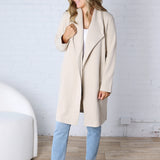 Naya Drape Open Front Coat Jacket - Oatmeal