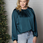 Nelly Neck Pleated Stain Top