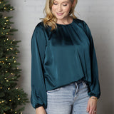 Nelly Neck Pleated Stain Top