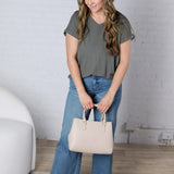 Nelly Ribbed Short Sleeve Top - Army Green