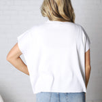 Nerra Mock Neck Boxy Top - Ivory