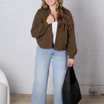Nessa Cropped Cardigan - Brown