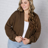 Nessa Cropped Cardigan - Brown