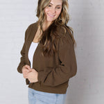 Nessa Cropped Cardigan - Brown