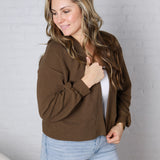 Nessa Cropped Cardigan - Brown