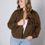 Nessa Cropped Cardigan - Brown