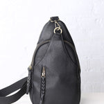 Nikki Dual Compartment Crossbody Sling Bag - Black
