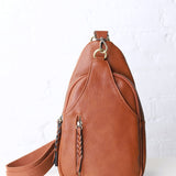 Nikki Dual Compartment Crossbody Sling Bag - Brown