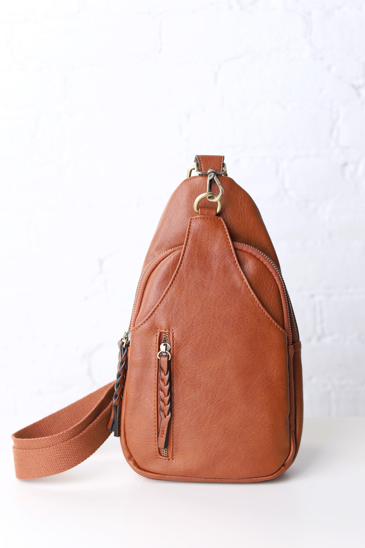 Nikki Dual Compartment Crossbody Sling Bag - Brown