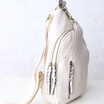 Nikki Dual Compartment Crossbody Sling Bag - Ivory