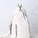 Nikki Dual Compartment Crossbody Sling Bag - Ivory