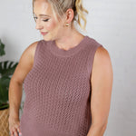 Nita Crochet Sleeveless Knit Sweater - Dusty Lavender